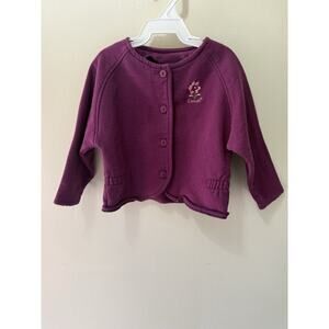 Vintage 90’s Oshkosh B’Gosh Purple Magenta Floral Cardigan Sweater 2T USA Girls